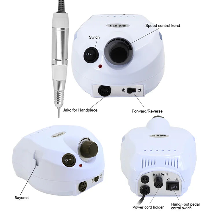 Professional Electric Nail Drill Kit – 35,000 RPM (DM 202)