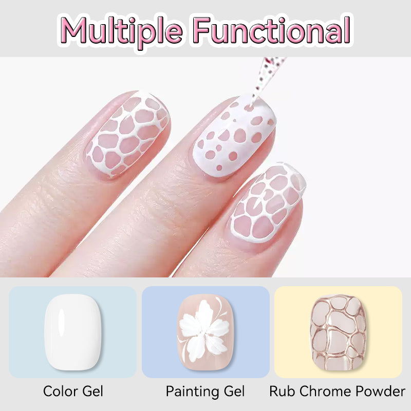 BornPretty Poking Nail Gel – 3D Texture Nail Art Gel Polish (White/Black)