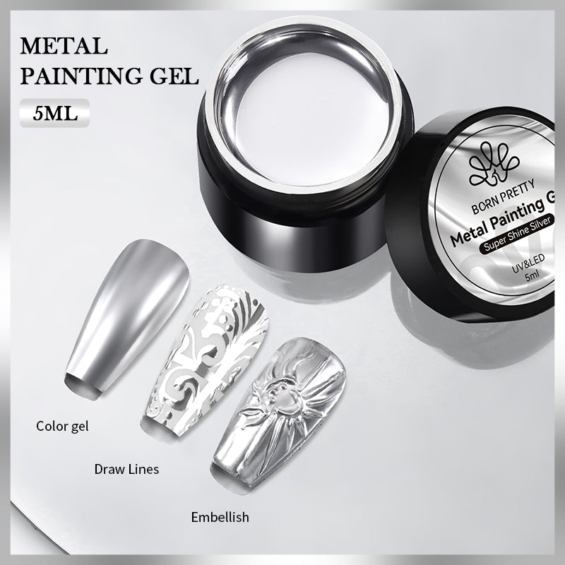 Super Shine Silver Metal Painting Gel